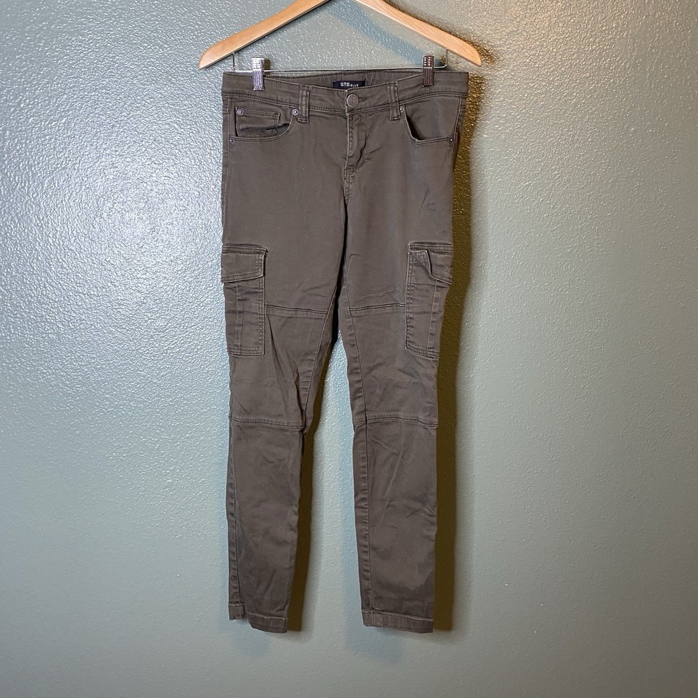 STS Blue Stretch Skinny Jegging Jeans Cargo Brown Pants Women Size 28 - Picture 2 of 6